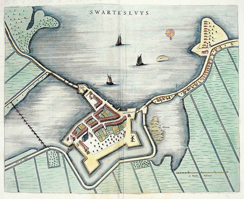 Zwartsluis in 1649 door J. Blaeu